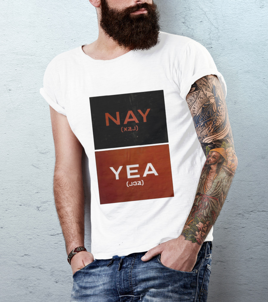 Nay Yea Minimalist Affirmation Negation Optical Illusion T-Shirt