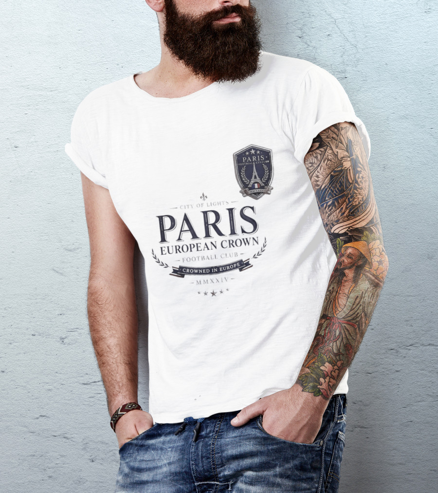 Paris City Of Light European Crown Football Club T-Shirt