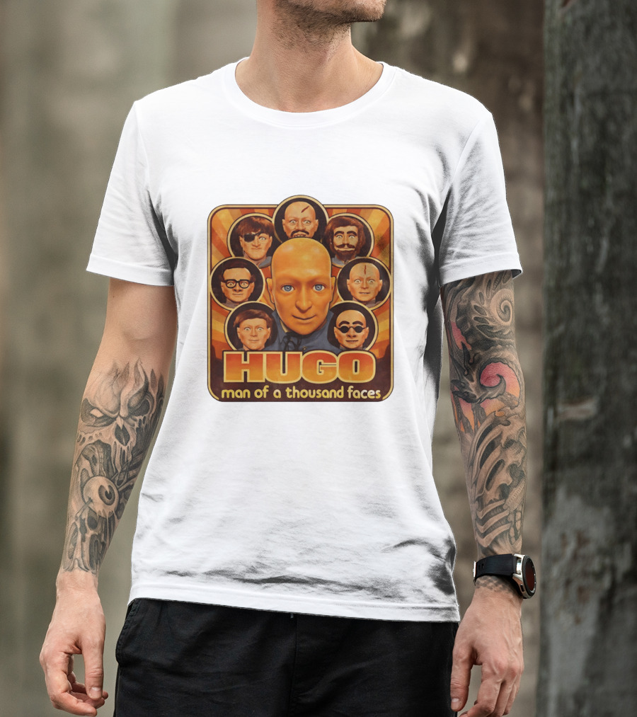 Hugo Man Of A Thousand Faces Ventriloquist Dummy Mask Collection T-Shirt