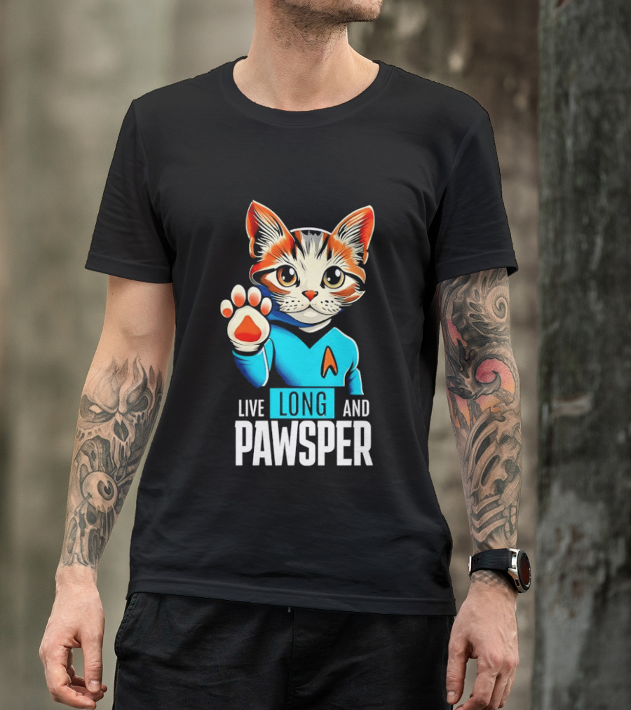 Cat Live Long And Pawsper Fun Feline Cosplay T-Shirt