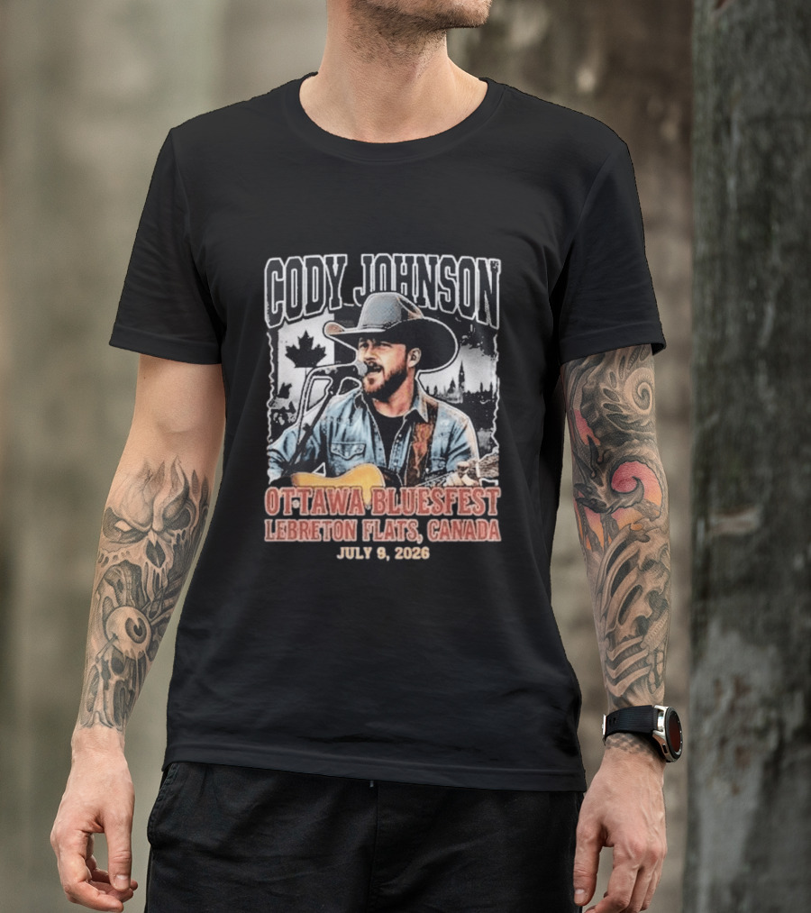 Cody Johnson Live Ottawa Bluesfest LeBreton Flats Canada July 9 2026 Country Music Event T-Shirt
