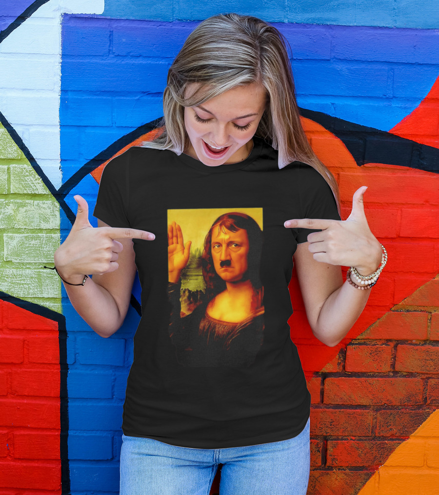 Mona Lisa Hitler Mashup Painting Iconic Fusion T-Shirt