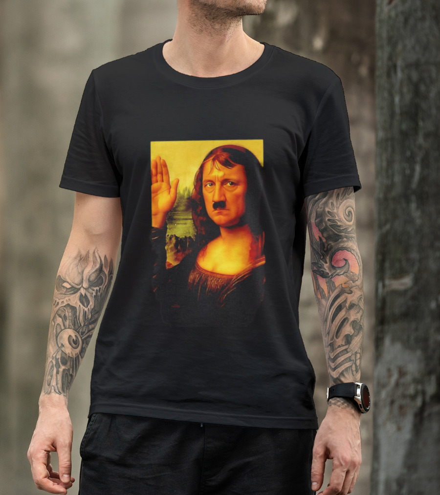 Mona Lisa Hitler Mashup Painting Iconic Fusion T-Shirt