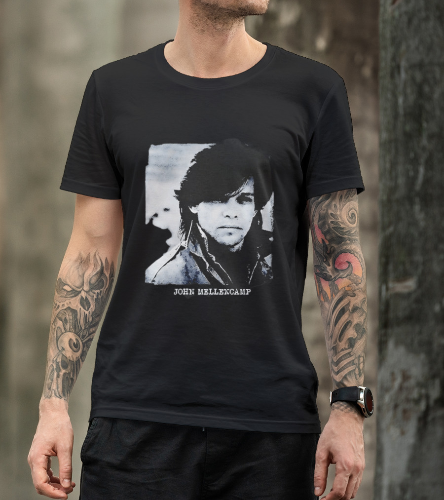 John Mellencamp Rock Music Singer Black And White T-Shirt