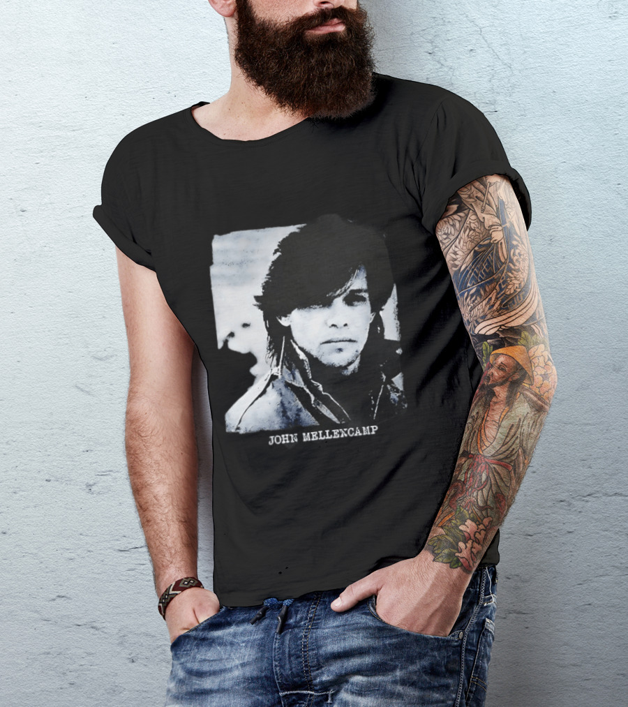 John Mellencamp Rock Music Singer Black And White T-Shirt