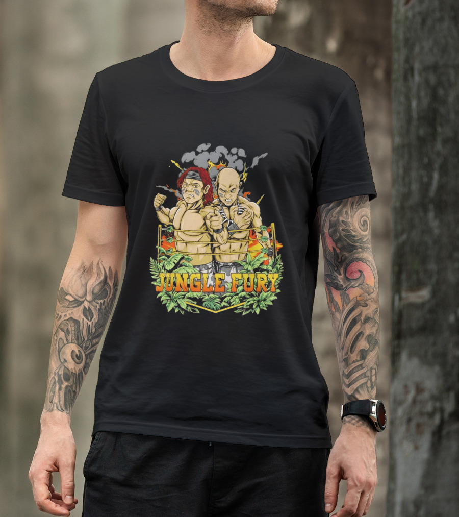 Jungle Fury Wrestling Duo Tag Team Explosive Showdown T-Shirt