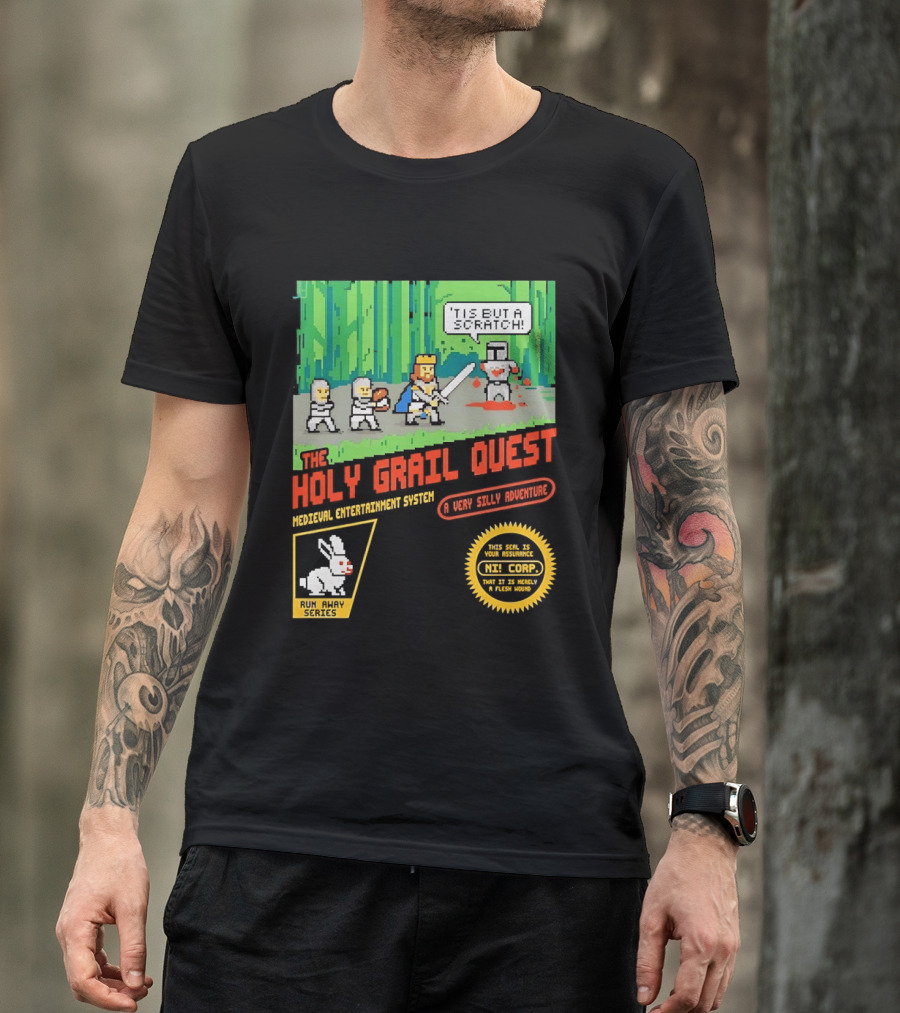 The Holy Grail Quest Medieval Entertainment System A Very Silly Adventure High Score T-Shirt