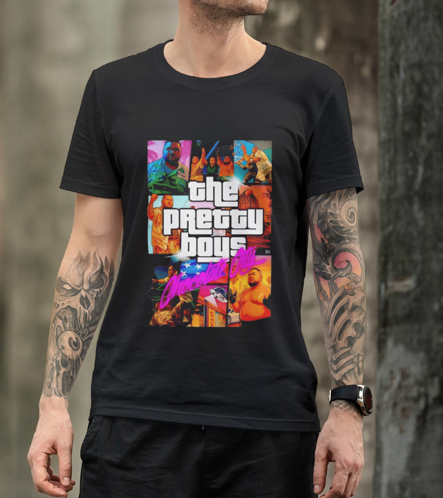 The Pretty Boys Chocolate City Collage Akashi Sushi Gaming Mashup T-Shirt