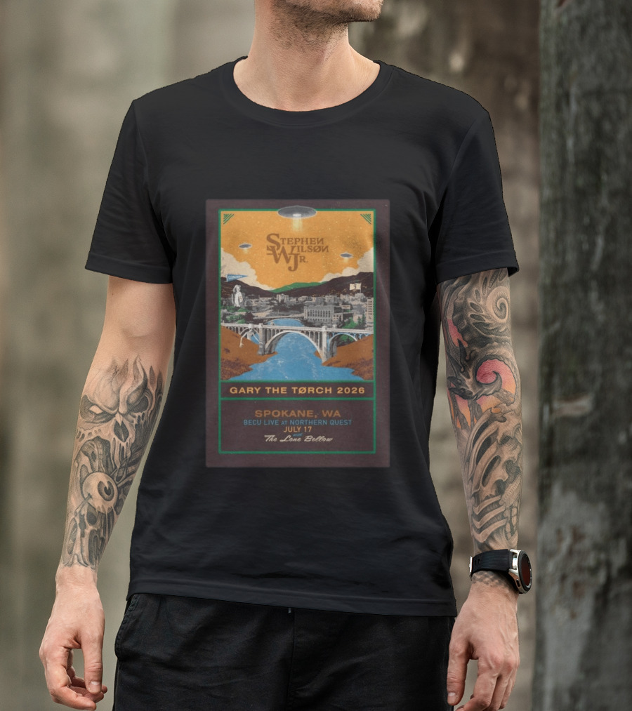 Stephen Wilson Jr. Gary The Torch 2026 Spokane WA BECU Live At Northern Quest July 17 The Lone Bellow T-Shirt