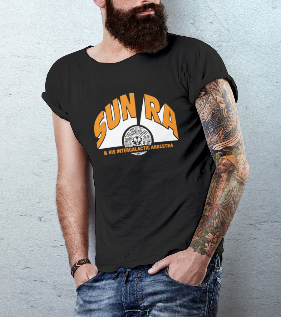 Sun Ra And His Intergalactic Arkestra Orange Text Circular Starburst T-Shirt