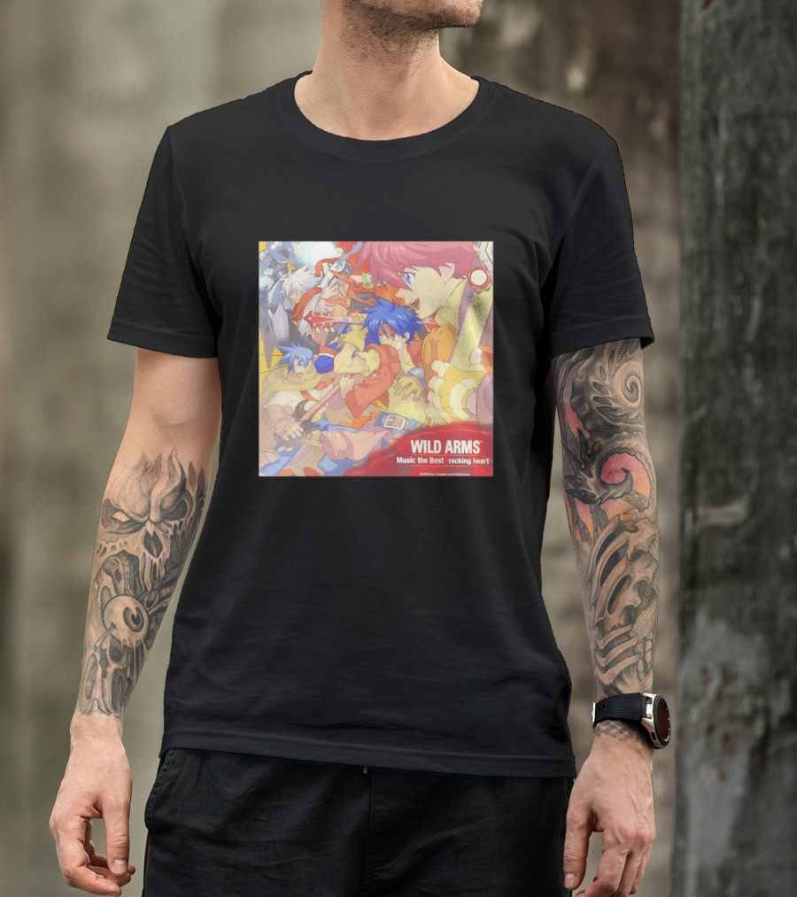 Wild Arms Music The Best Rocking Heart 2006 Anime Characters Playing Guitar T-Shirt
