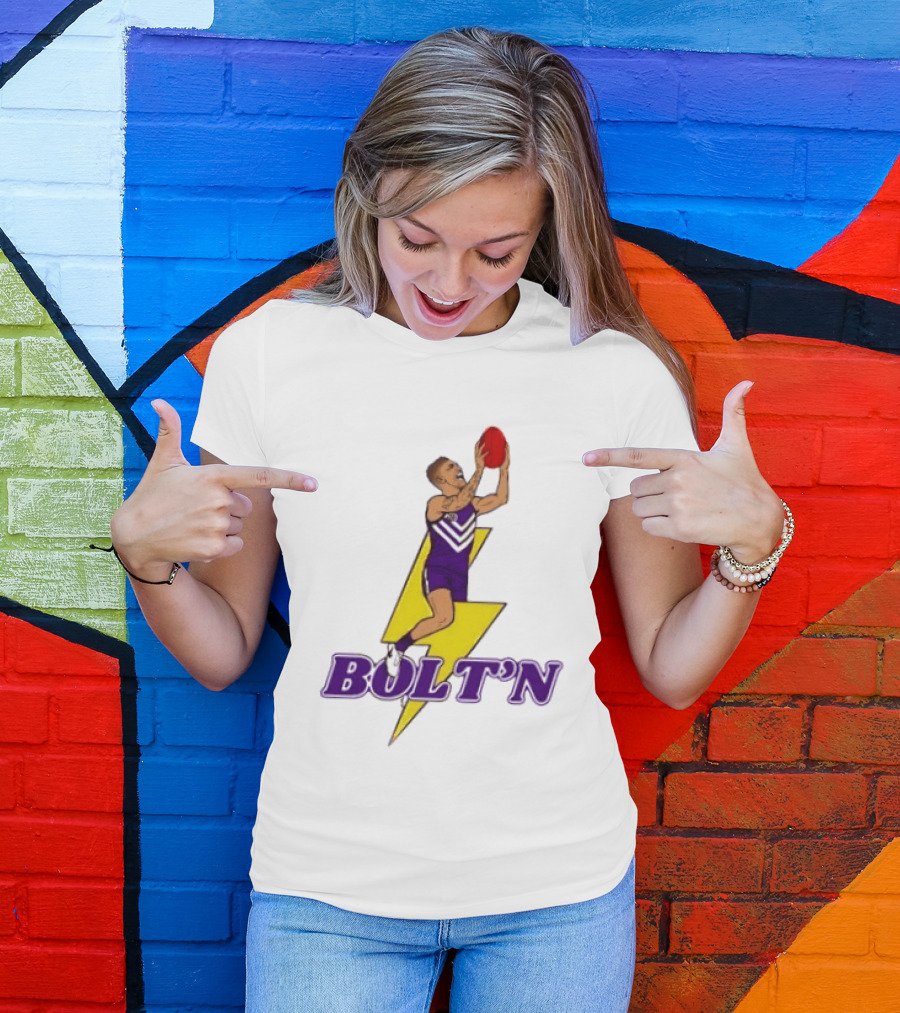 Bolt'n High Flying Australian Football Player AFL Footy T-Shirt