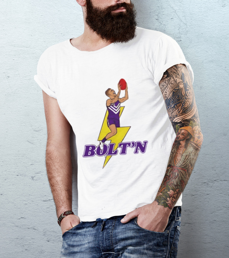 Bolt'n High Flying Australian Football Player AFL Footy T-Shirt