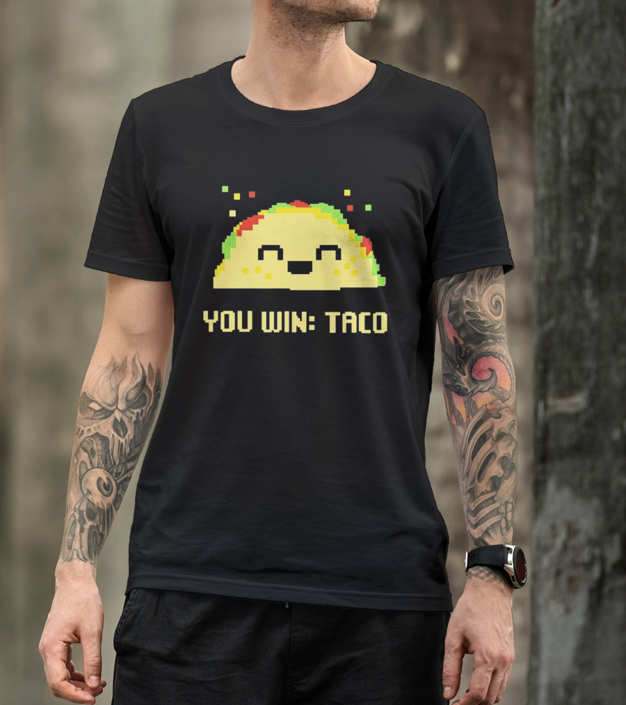 You Win Taco Pixel Art Cute Taco Face T-Shirt