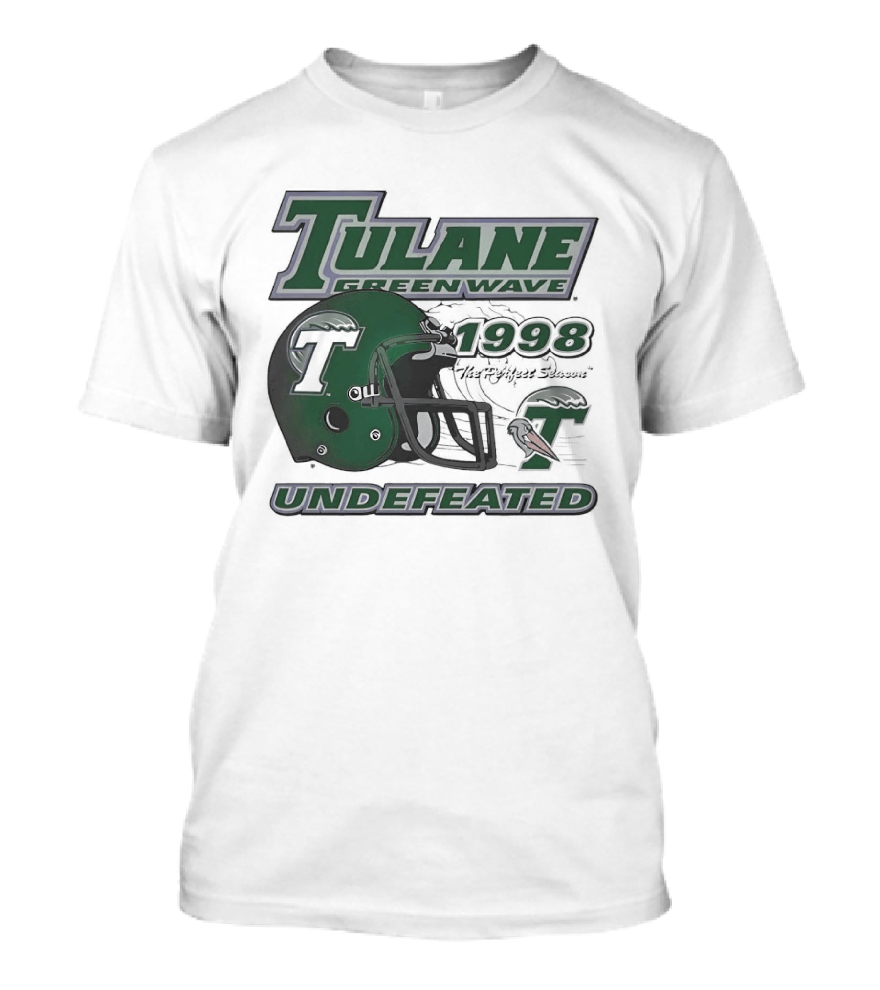 Tulane Green Wave 1998 Undefeated Perfect Season Helmet Pelican T-Shirt