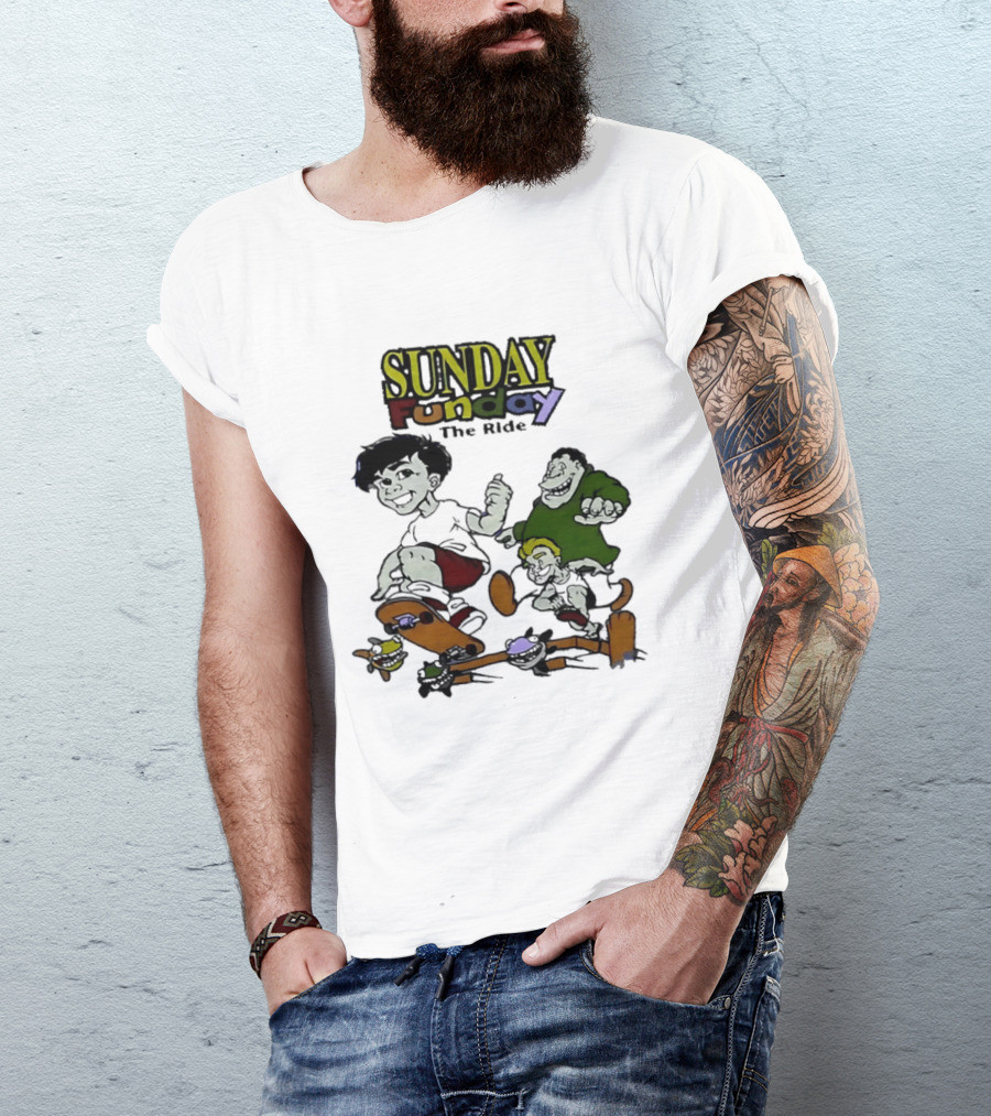 SUNDAY Funday The Ride Skateboarding Adventure Kids T-Shirt