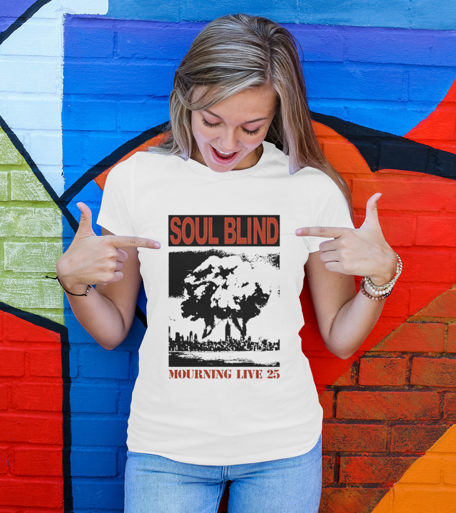 Soul Blind Mourning Live 25 Mushroom Cloud Explosion Over City Skyline T-Shirt