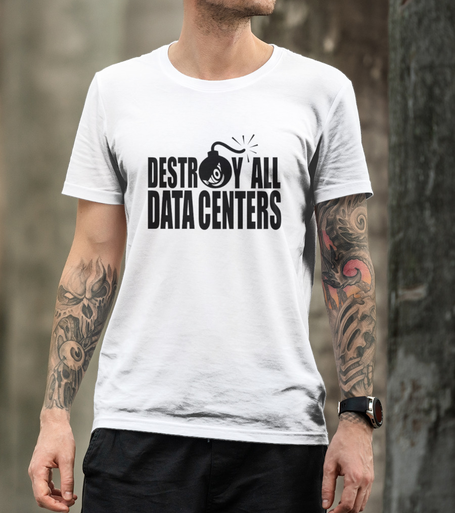 Destroy All Data Centers Tech Humor Bomb Icon Server Room T-Shirt