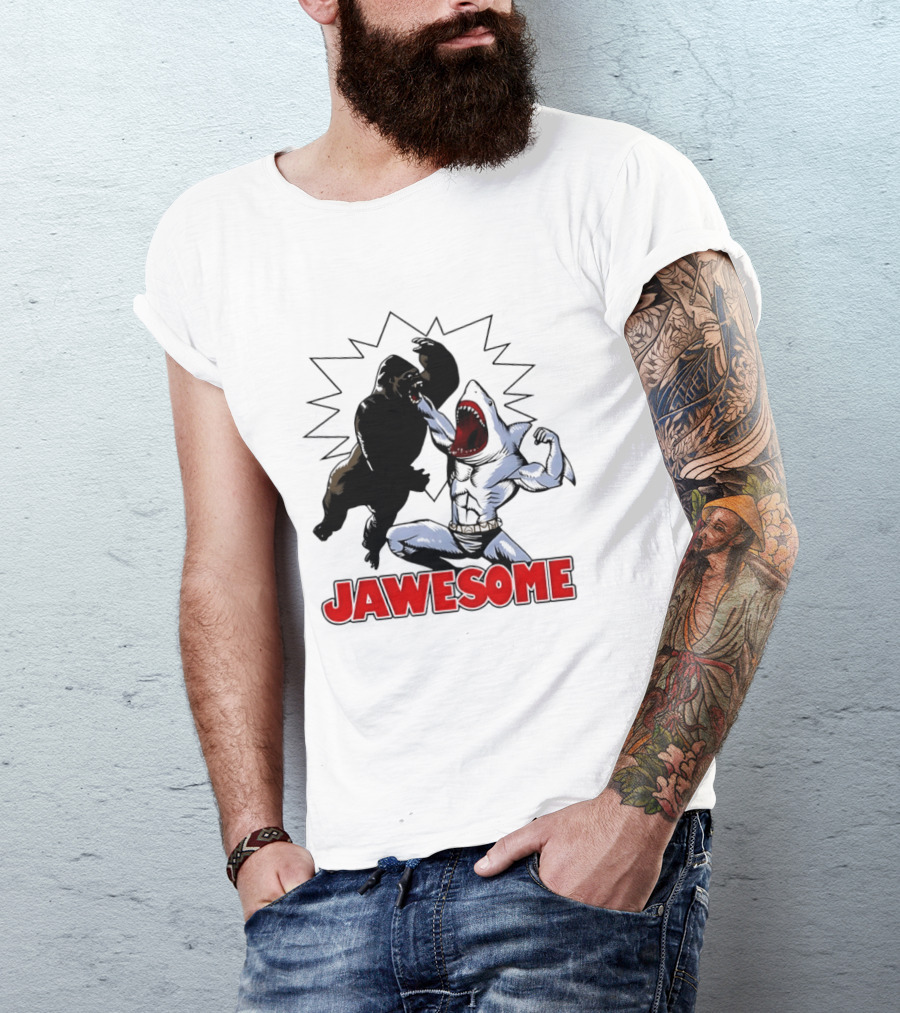 Jawesome Gorilla Vs Shark Battle Showdown T-Shirt