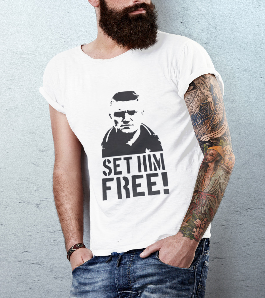 Tommy Robinson Set Him Free Activism Message T-Shirt