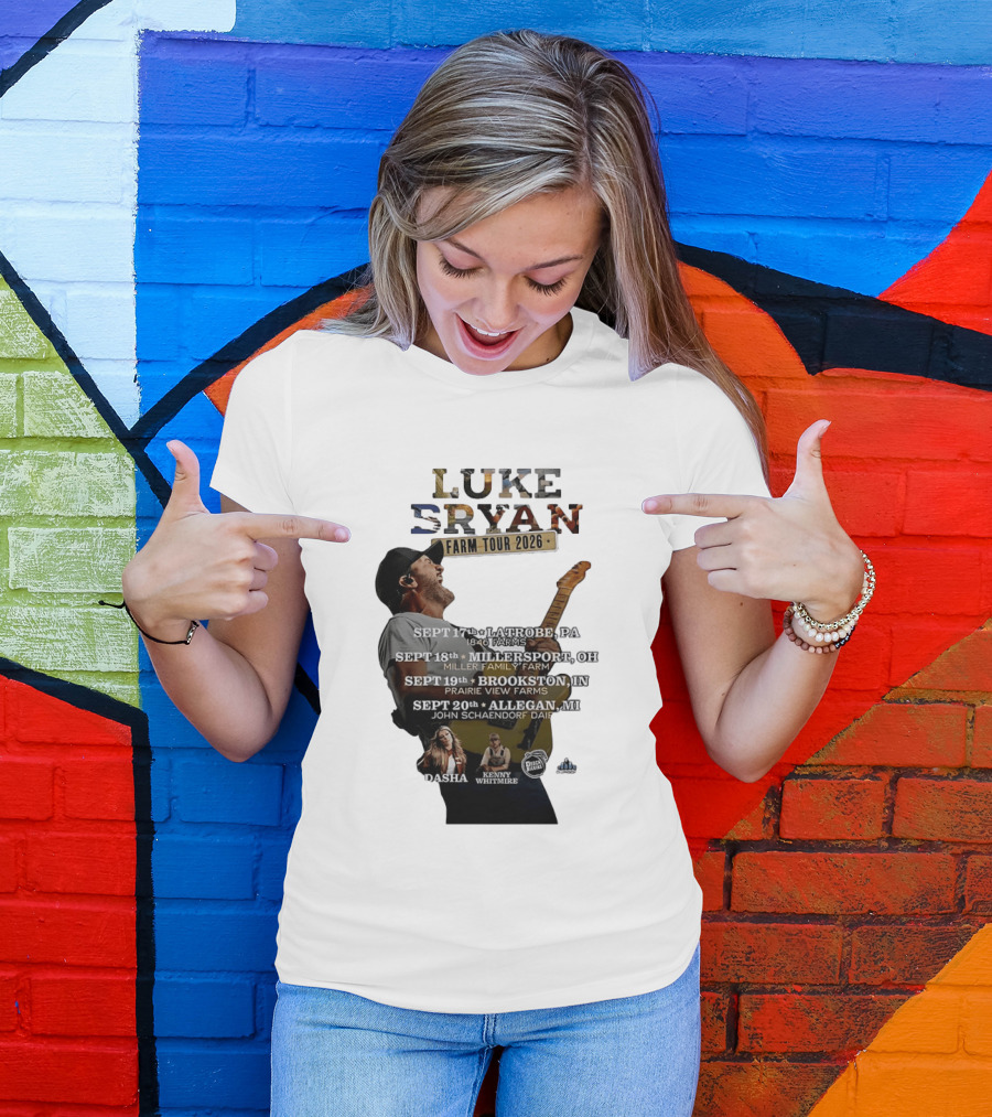 Luke Bryan Farm Tour 2026 Latrobe Millersport Brookston Allegan Dasha Kenny Whitmire T-Shirt