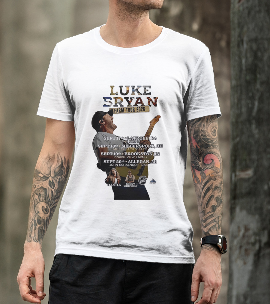 Luke Bryan Farm Tour 2026 Latrobe Millersport Brookston Allegan Dasha Kenny Whitmire T-Shirt