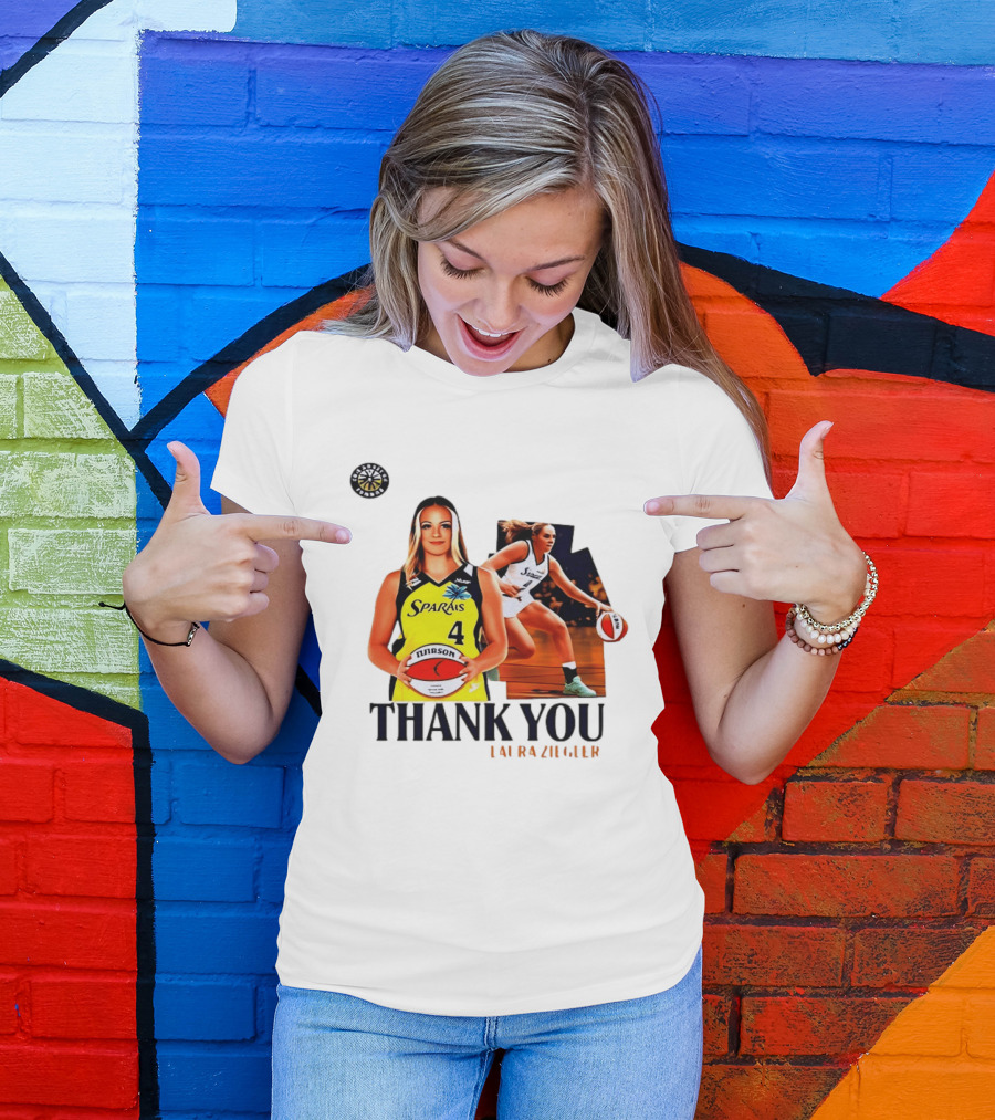 Sparais Laura Ziegler Thank You Basketball #4 Sports T-Shirt