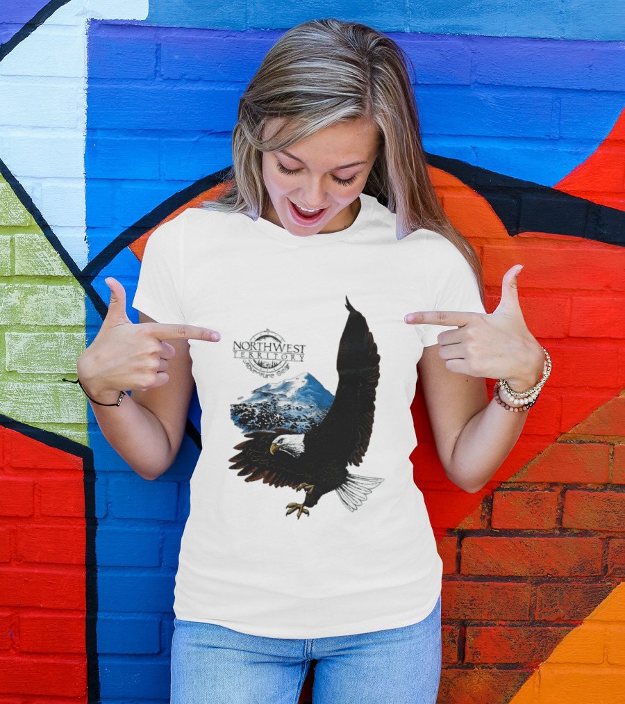 Northwest Territory Adventure Eagle Majestic Mountain Scene T-Shirt