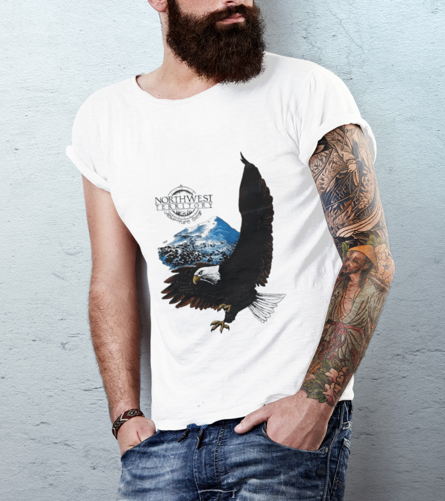 Northwest Territory Adventure Eagle Majestic Mountain Scene T-Shirt
