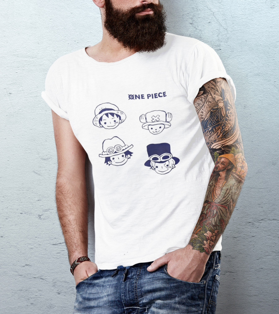 One Piece Luffy Ace Sabo Chopper Characters Manga Anime T-Shirt