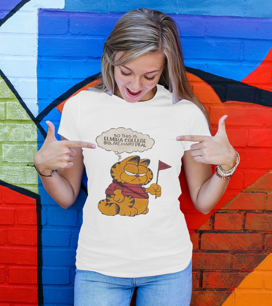 Garfield Elmira College Big Fat Hairy Deal RA Flag T-Shirt