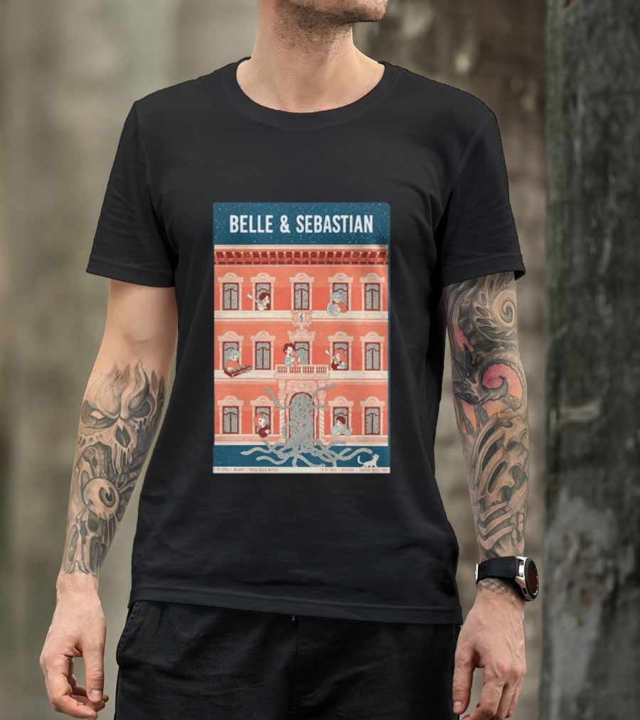 Belle And Sebastian July 12 13 2026 Italy Milan Bologna Tour Parco Della Musica Sonic Music Park T-Shirt