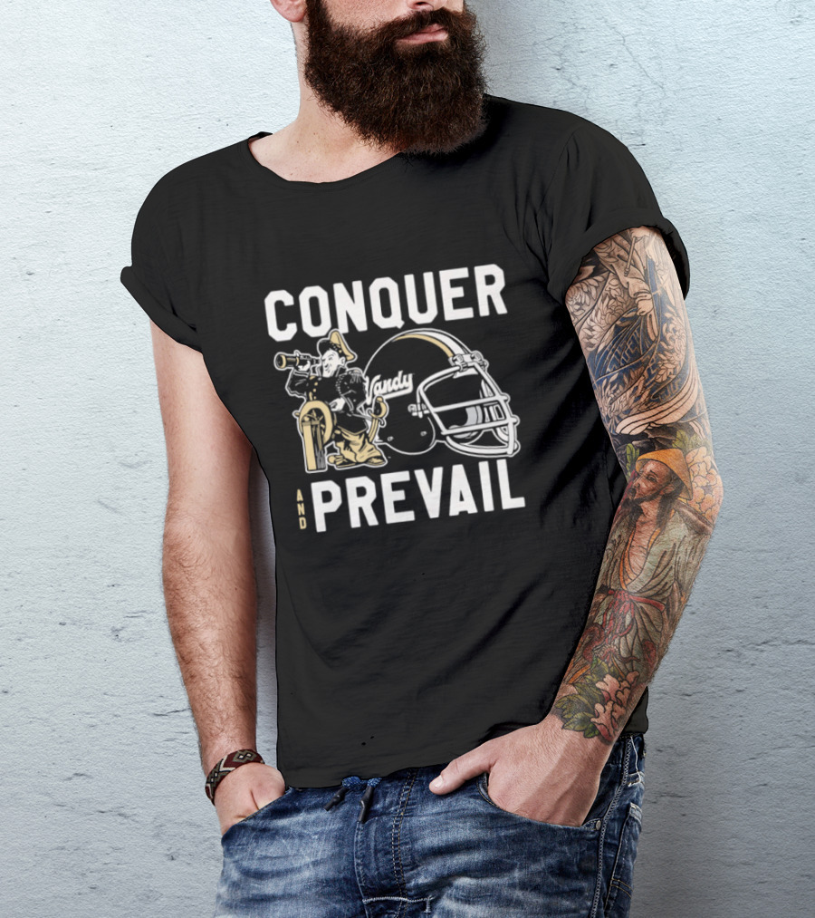 Vanderbilt Football Conquer And Prevail Helmet T-Shirt