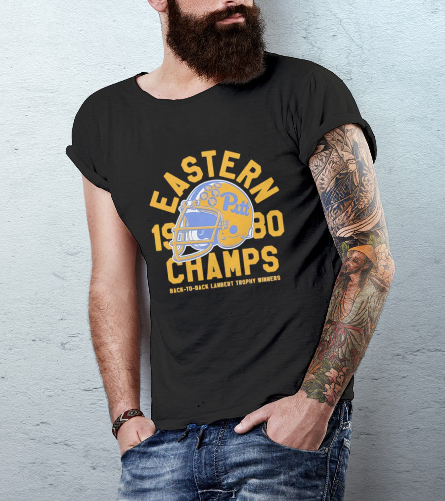 Eastern 1980 Champs Pitt Back To Back Lambert Trophy Winners Football Helmet T-Shirt