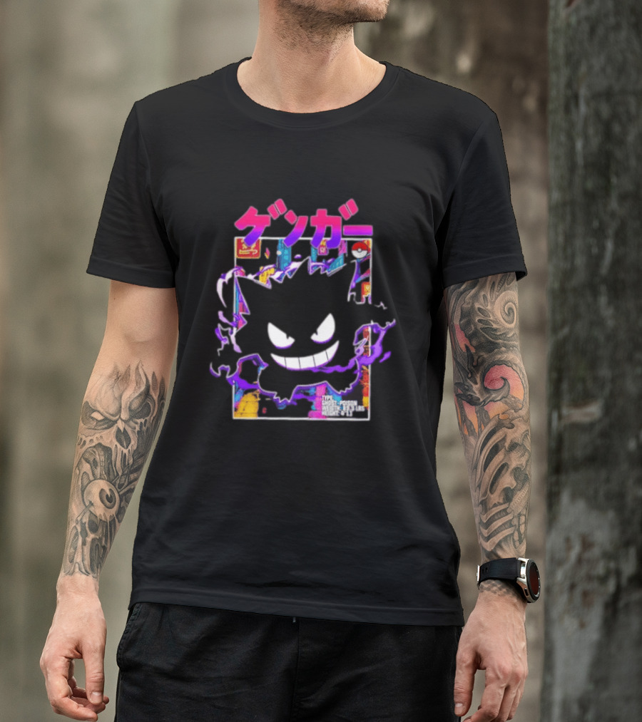 Gengar Ghost Poison Pokémon Pokedex Entry Kanji Manga T-Shirt