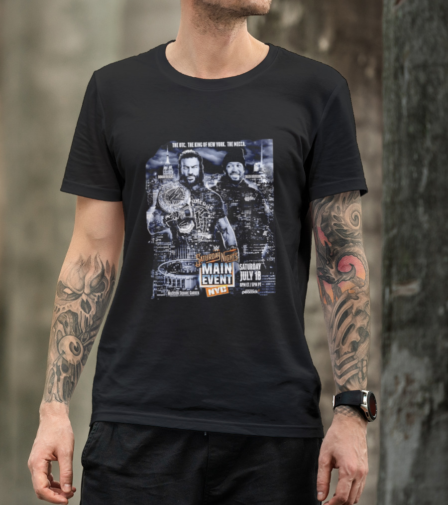 Roman Reigns Jalen Brunson WWE Saturday Night's Main Event Madison Square Garden NYC July 18 T-Shirt