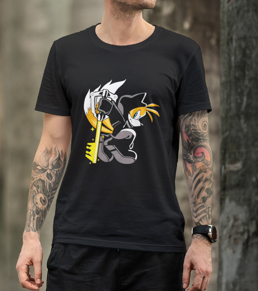 Tails The Fox In Organization XIII Cloak Holding Keyblade T-Shirt