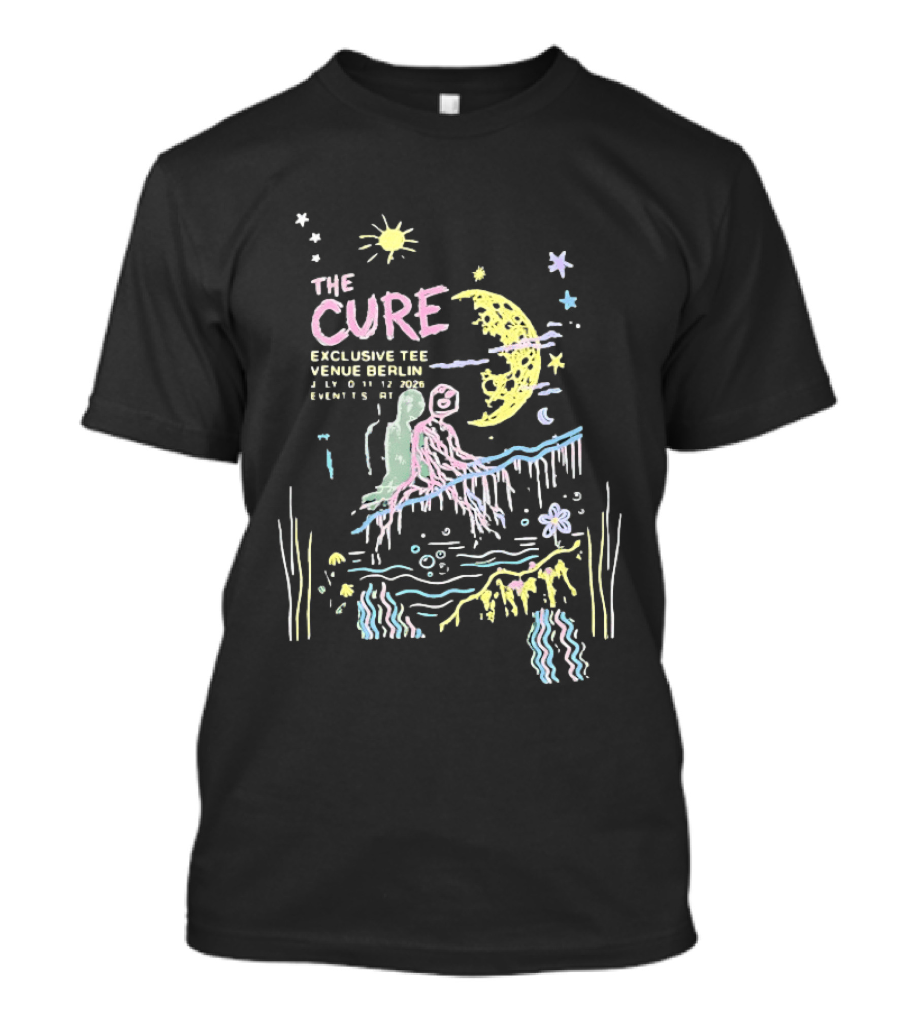 The Cure Exclusive Venue Berlin 4 6 12 2023 Beneath Crescent Moon T-Shirt