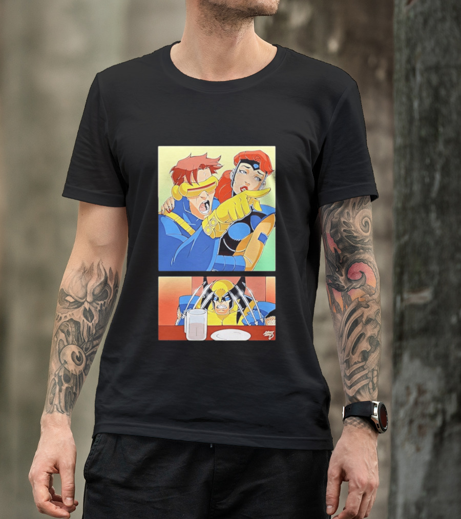 Wolverine Cyclops Jean Grey X Men Meme Classic Comic Panel T-Shirt