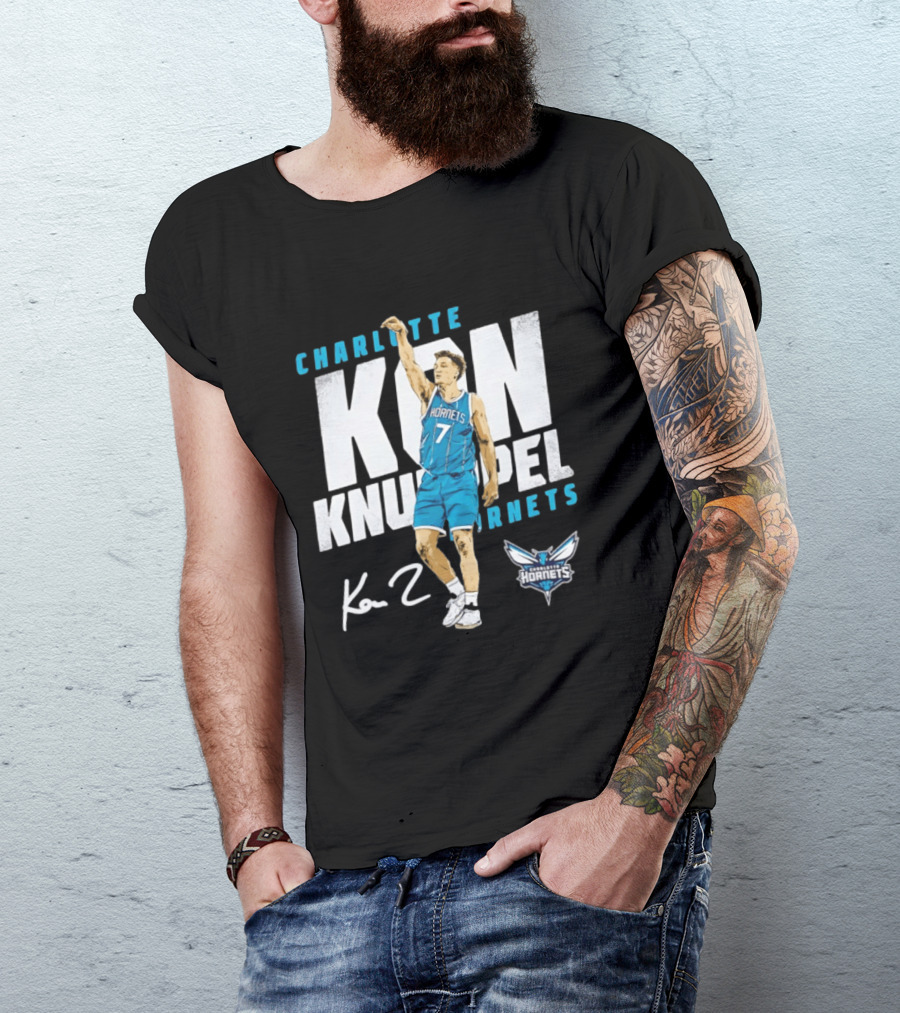 Charlotte Hornets Kon Knueppel Basketball 7 Signature T-Shirt