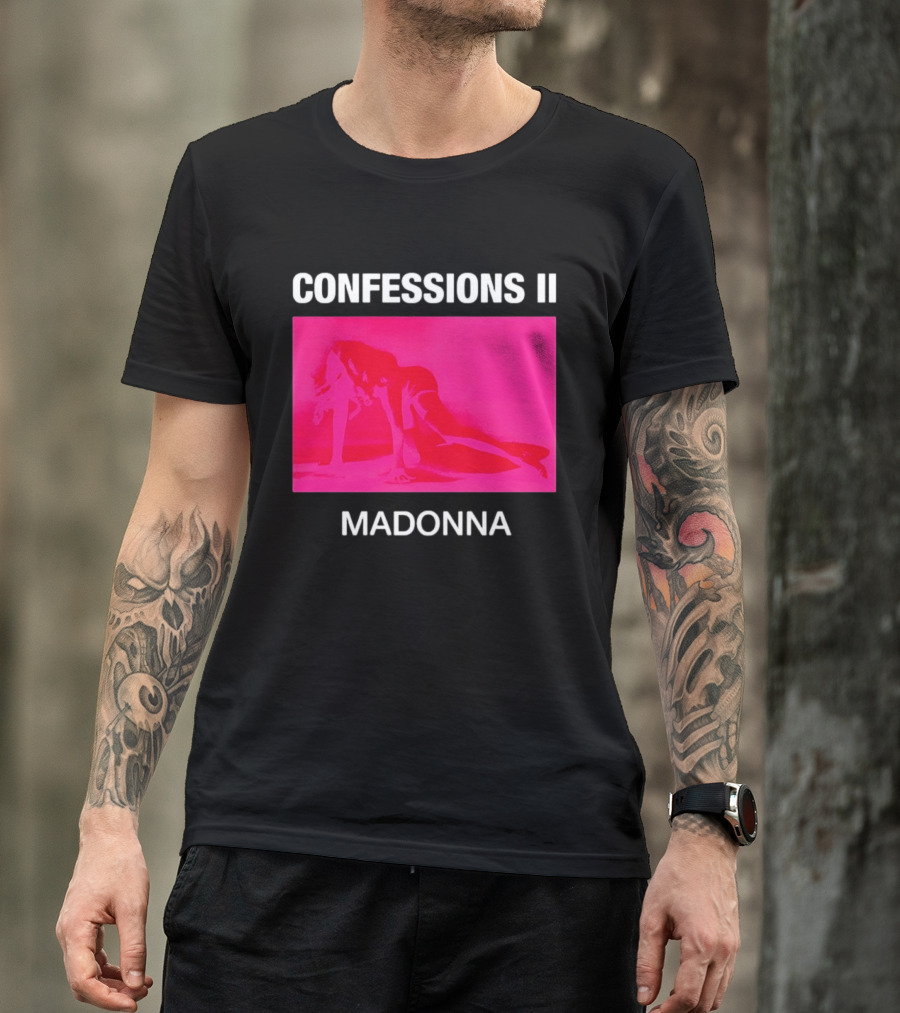 CONFESSIONS II MADONNA Pop Music Album Cover Vibrant Pink Collage T-Shirt