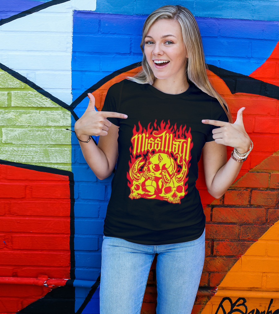 Miss May I Flaming Skulls Fire Metalcore Band T-Shirt
