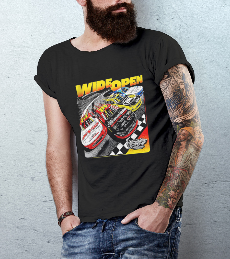 Wide Open Jordan Anderson Racing Bommarito Autosport Race Cars Checkered Track T-Shirt