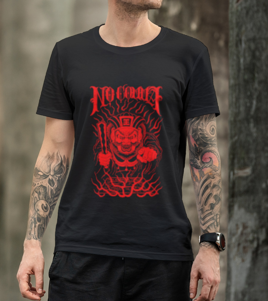 No Comma Demon Warrior Red Streetwear Tiger Mask Samurai T-Shirt