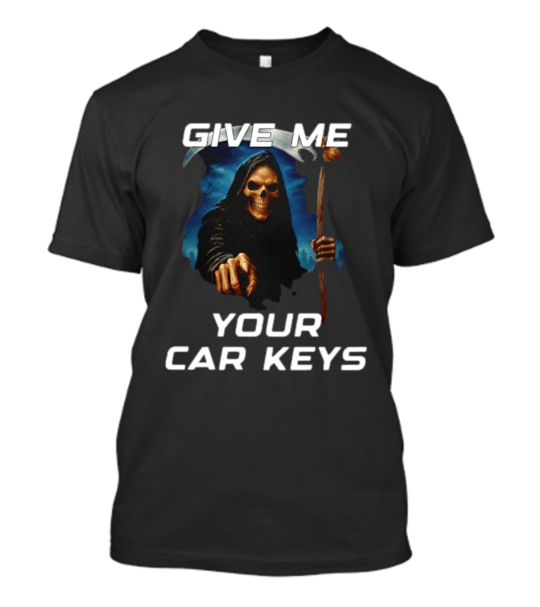 Give Me Your Car Keys Grim Reaper Skeleton Halloween Costume T-Shirt