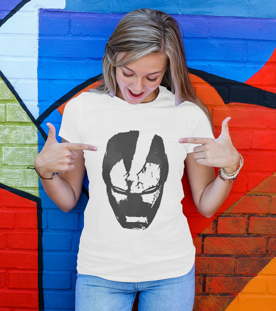 Robert Downey Jr Tony Stark Iron Man Helmet T-Shirt