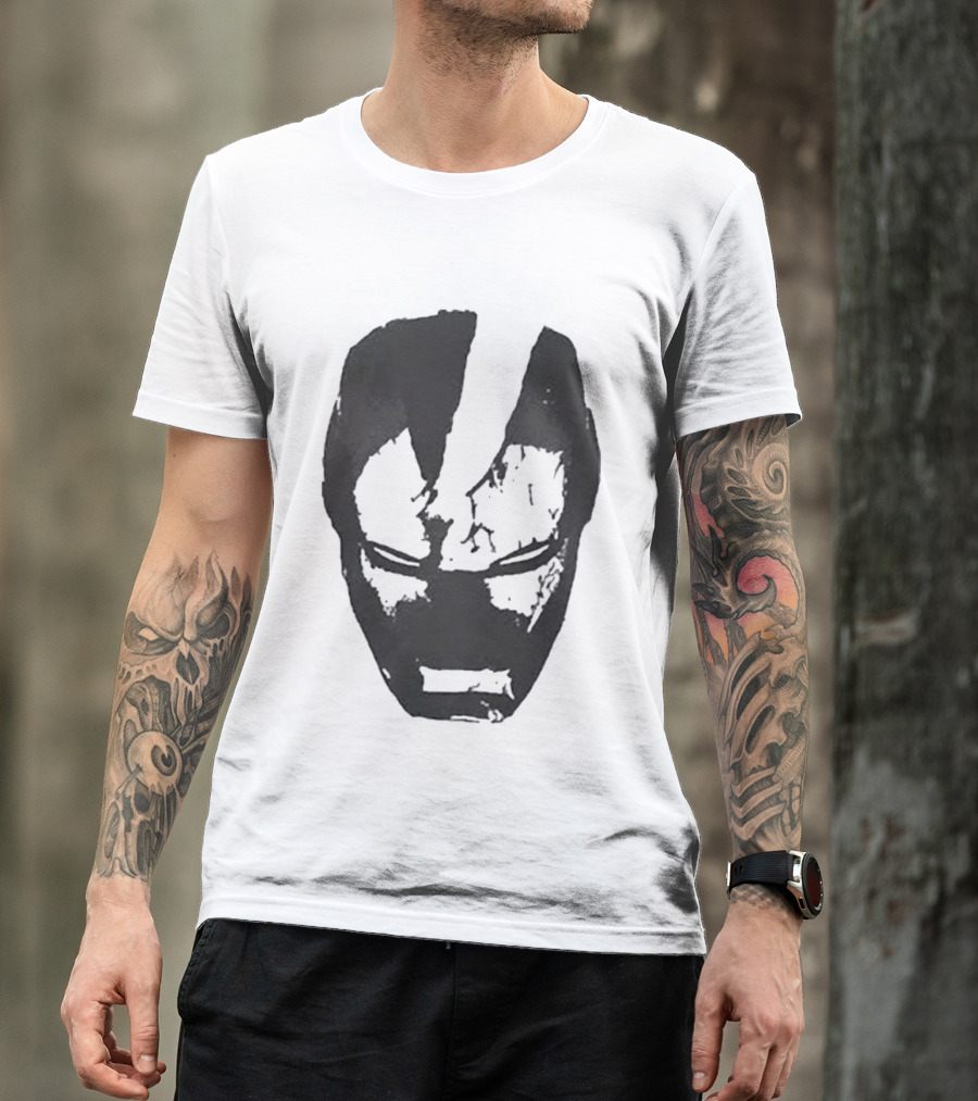 Robert Downey Jr Tony Stark Iron Man Helmet T-Shirt