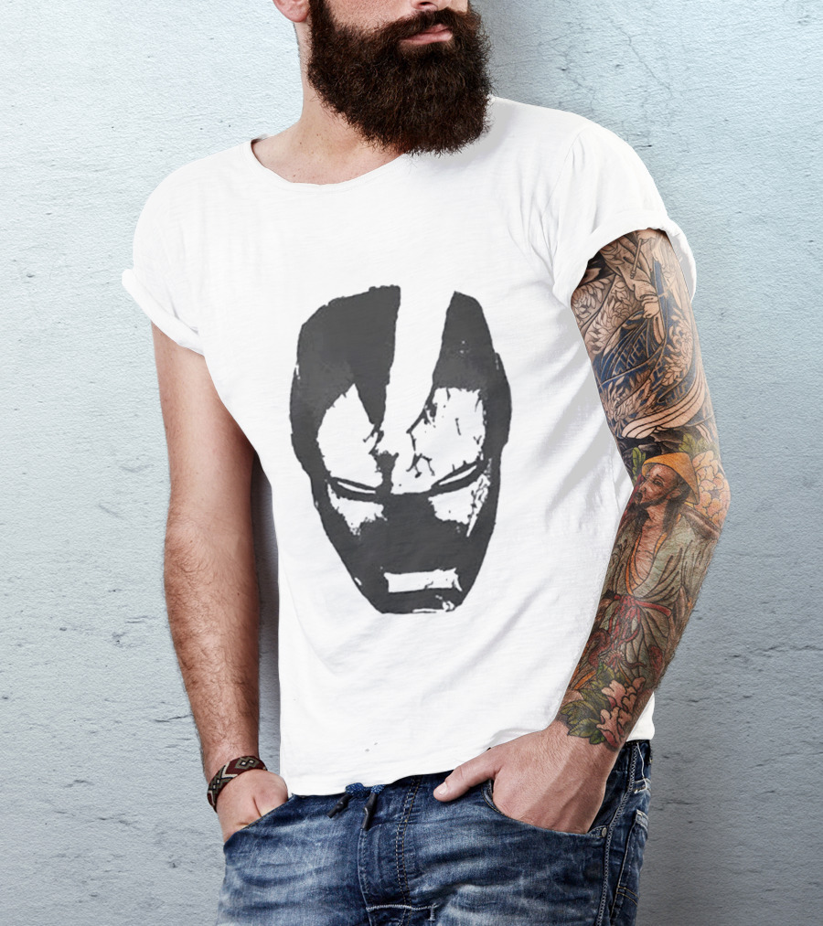 Robert Downey Jr Tony Stark Iron Man Helmet T-Shirt