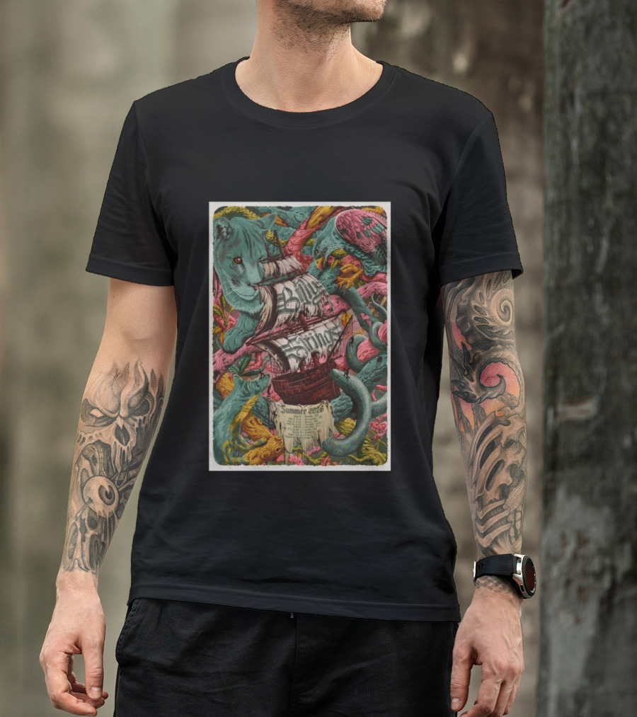 Billy Strings 2026 Summer Tour With Artistic Nature And Ship T-Shirt