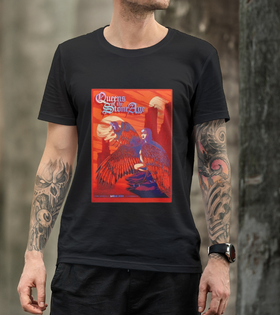 Queens Of The Stone Age Hellfest 2024 Winged Creatures T-Shirt